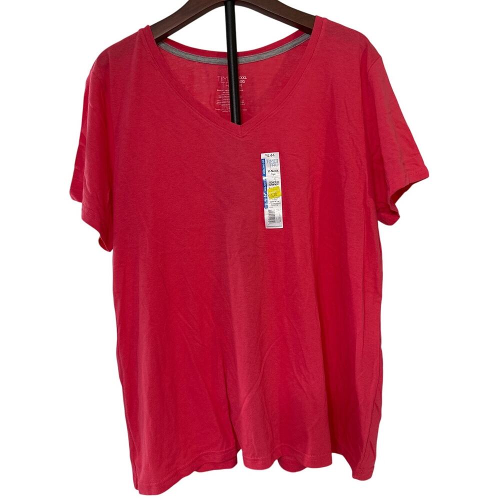 TIME & TRU Salmon Short Sleeve V-Neck Tee Shirt Top Size XXL Lot of 6 XXL 1 XXXL
